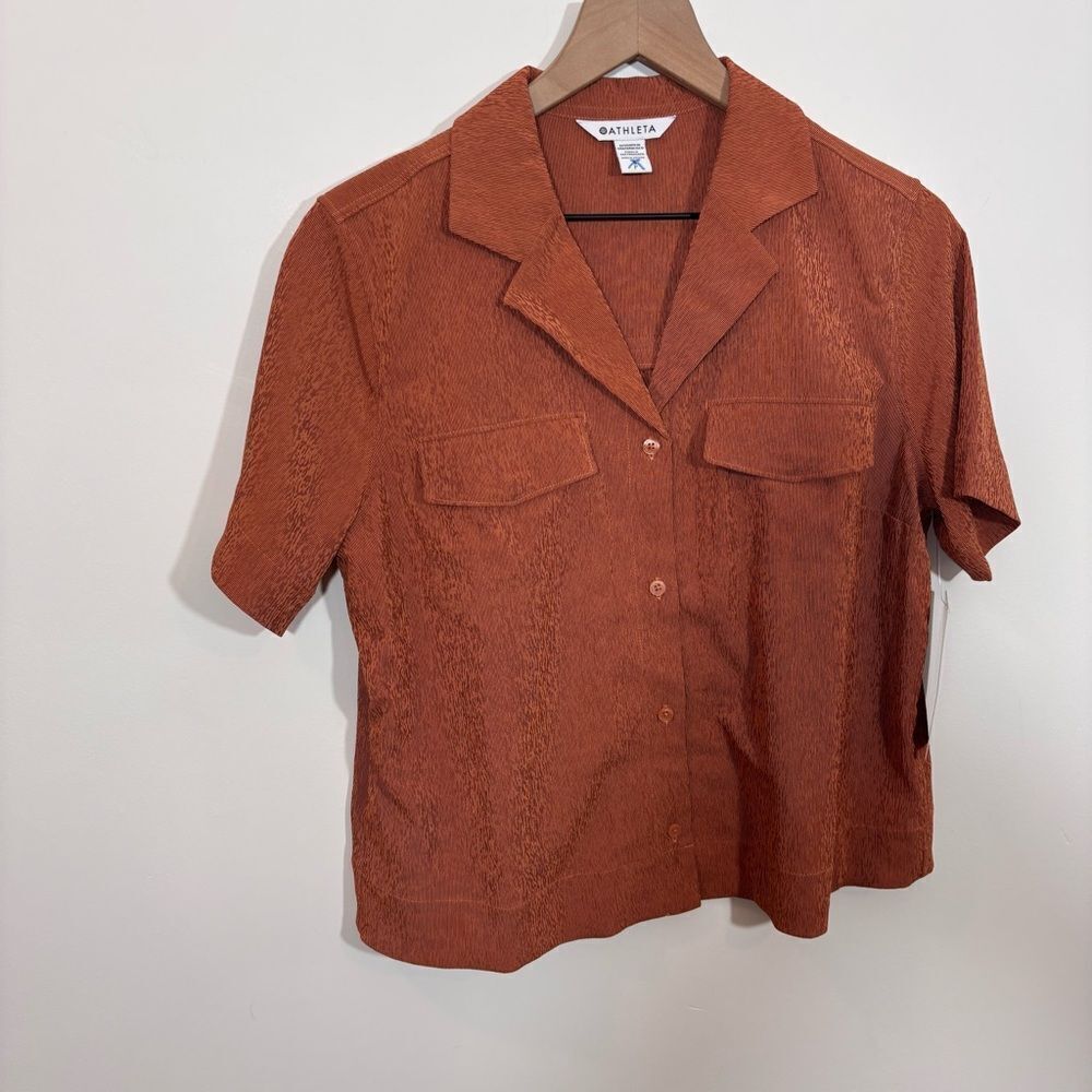Athleta Echo Top NEW with tags Size Small Textured Brown - Picture 5 of 13